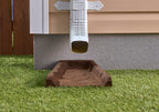 Premium Rubber Downspout Splash Block, Rain Guard, Stone Textured Drain Extender (Brown)