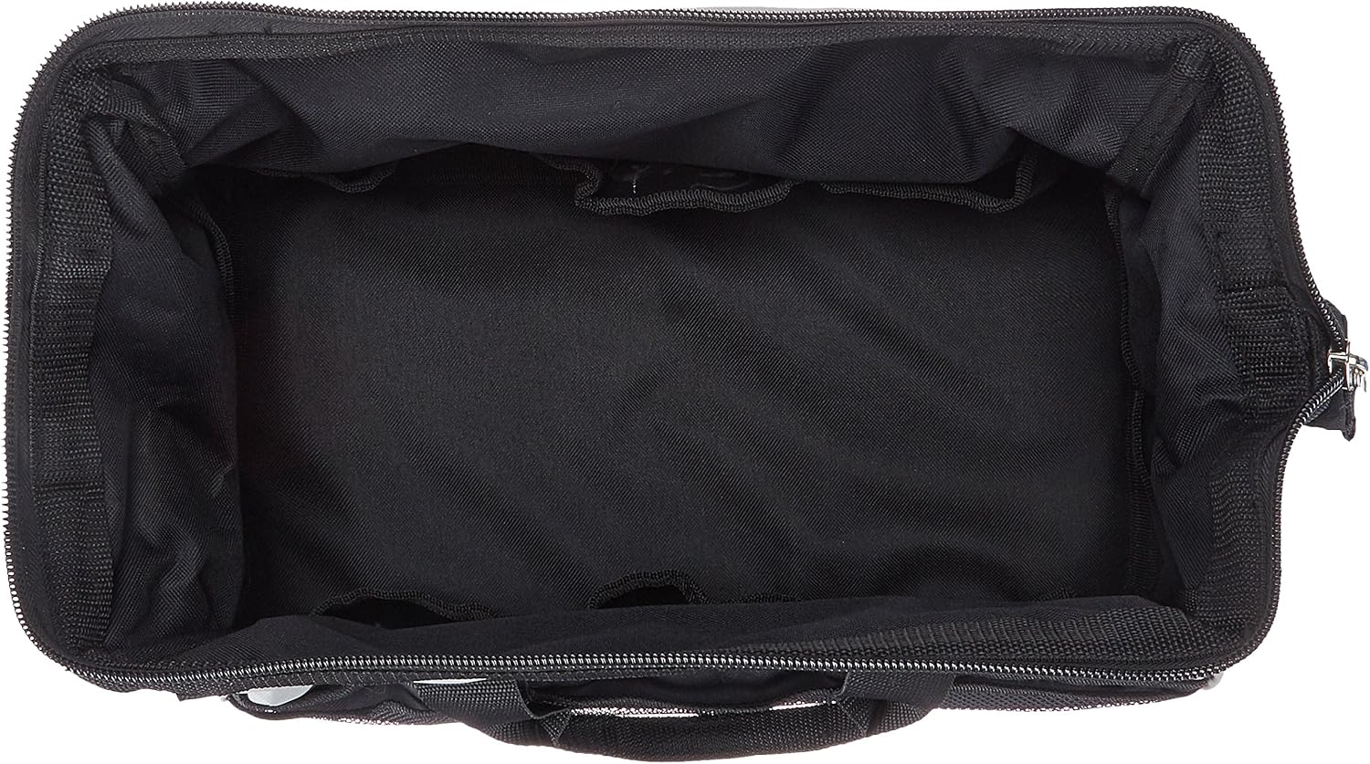 Durable Wear-Resistant Tool Storage Bag with Adjustable Shoulder Strap, Portable Tool Organizer, 16 in, Black & Grey