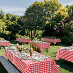 Vinyl Tablecloth with Flannel Backing-Gingham Rectangle 8 Foot Table Cloth