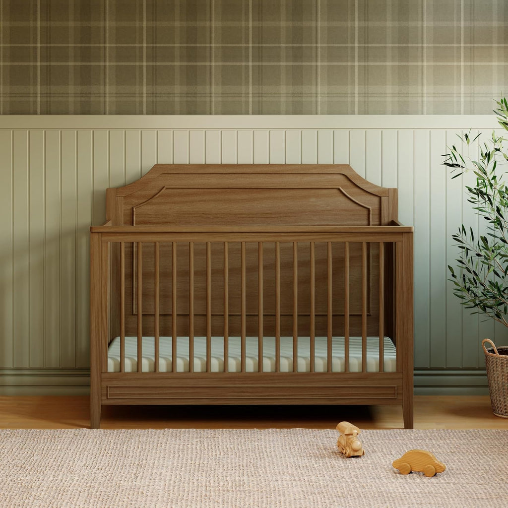 Chloe Regency 4-in-1 Convertible Crib in Walnut, Greenguard Gold Certified