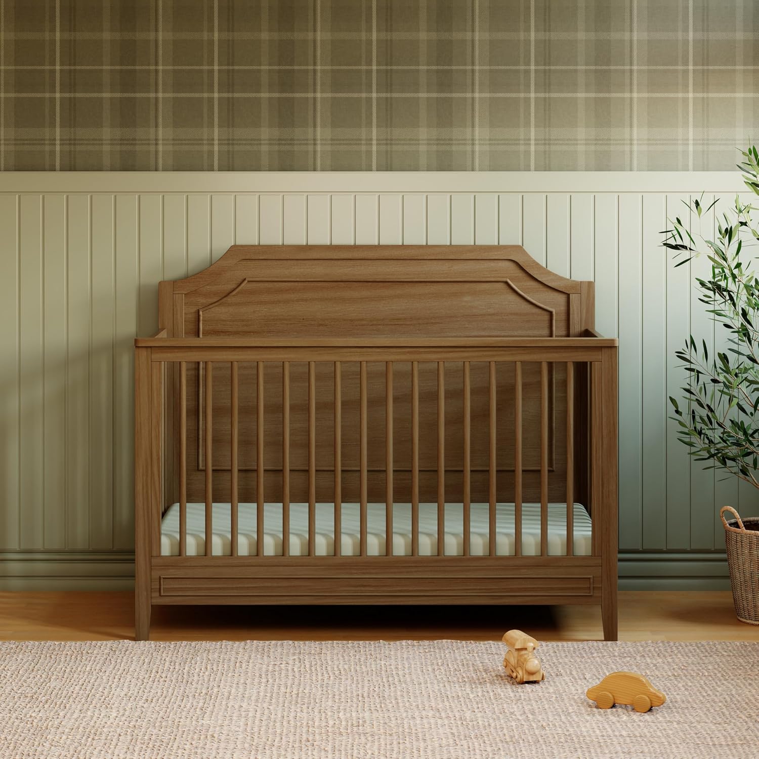 Chloe Regency 4-in-1 Convertible Crib in Walnut, Greenguard Gold Certified