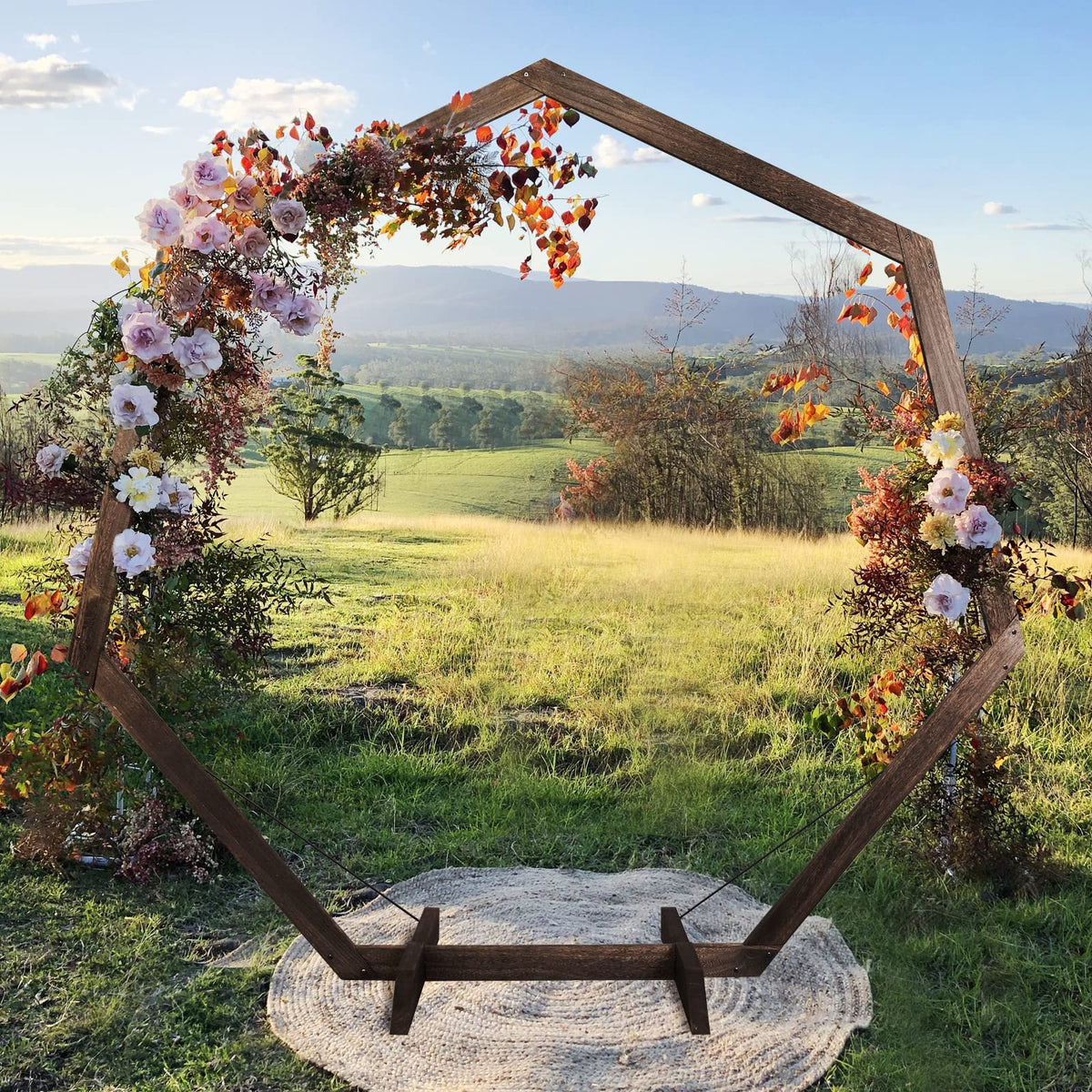 7.2-Ft Heptagonal Wooden Wedding Arch