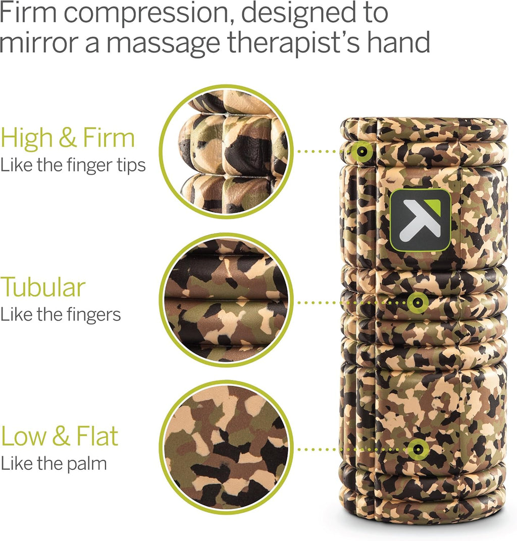 Performance Therapy Grid Foam Roller for Exercise, Deep Tissue Massage and Muscle Recovery, Original (13-Inch), Camo