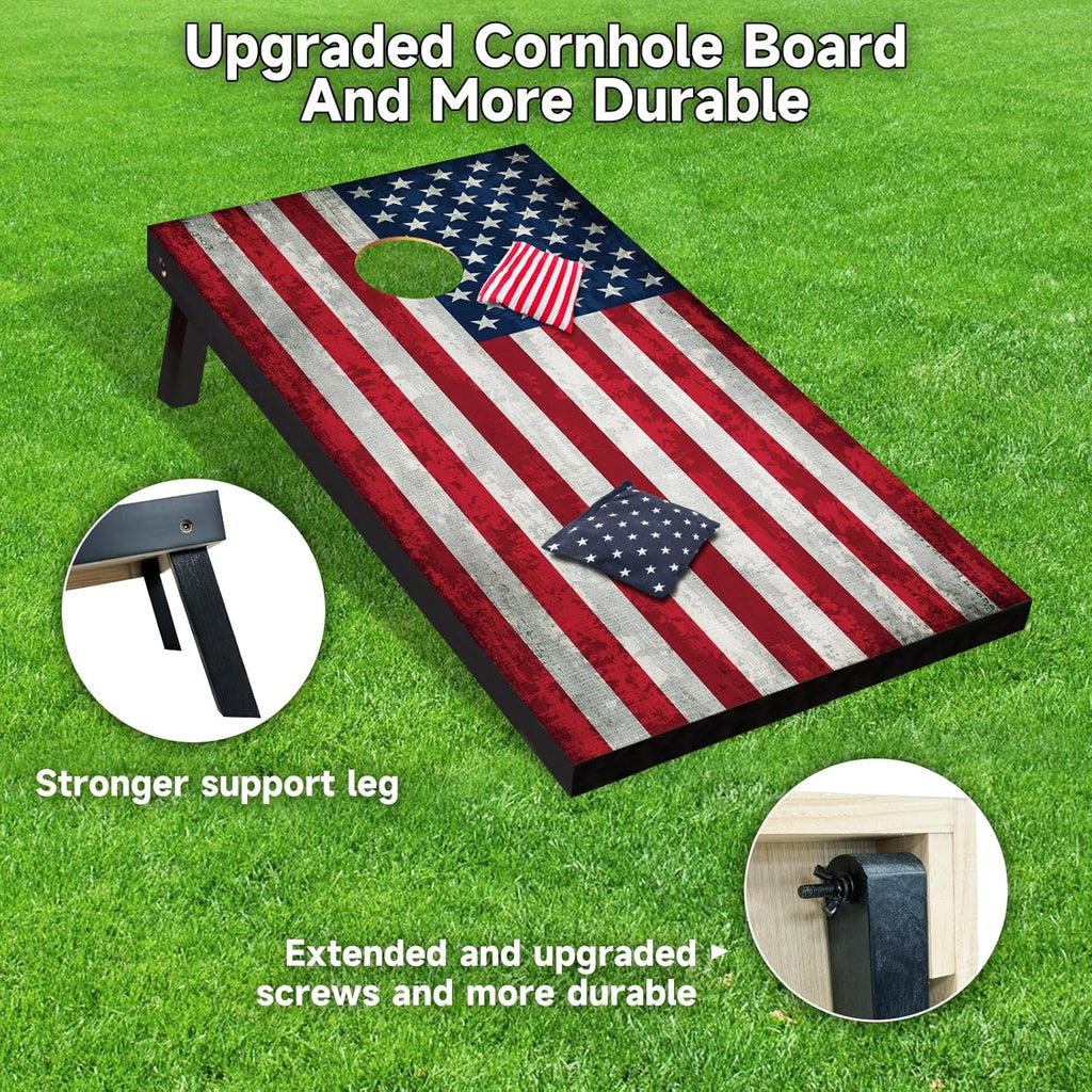 Cornhole Board Set 4x2 Regulation Size Cornhole Set with Carrying Bags & 8 Bean Bags Corn Hole Boards Bean Toss Game