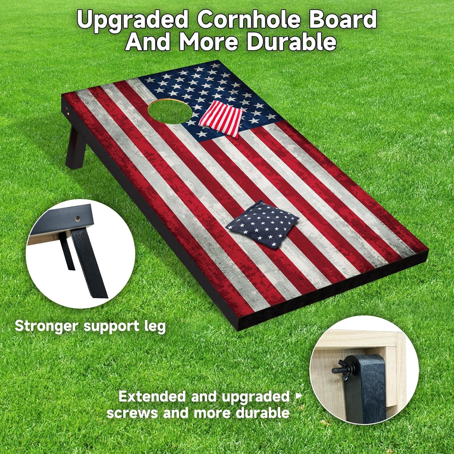 Cornhole Board Set 4x2 Regulation Size Cornhole Set with Carrying Bags & 8 Bean Bags Corn Hole Boards Bean Toss Game