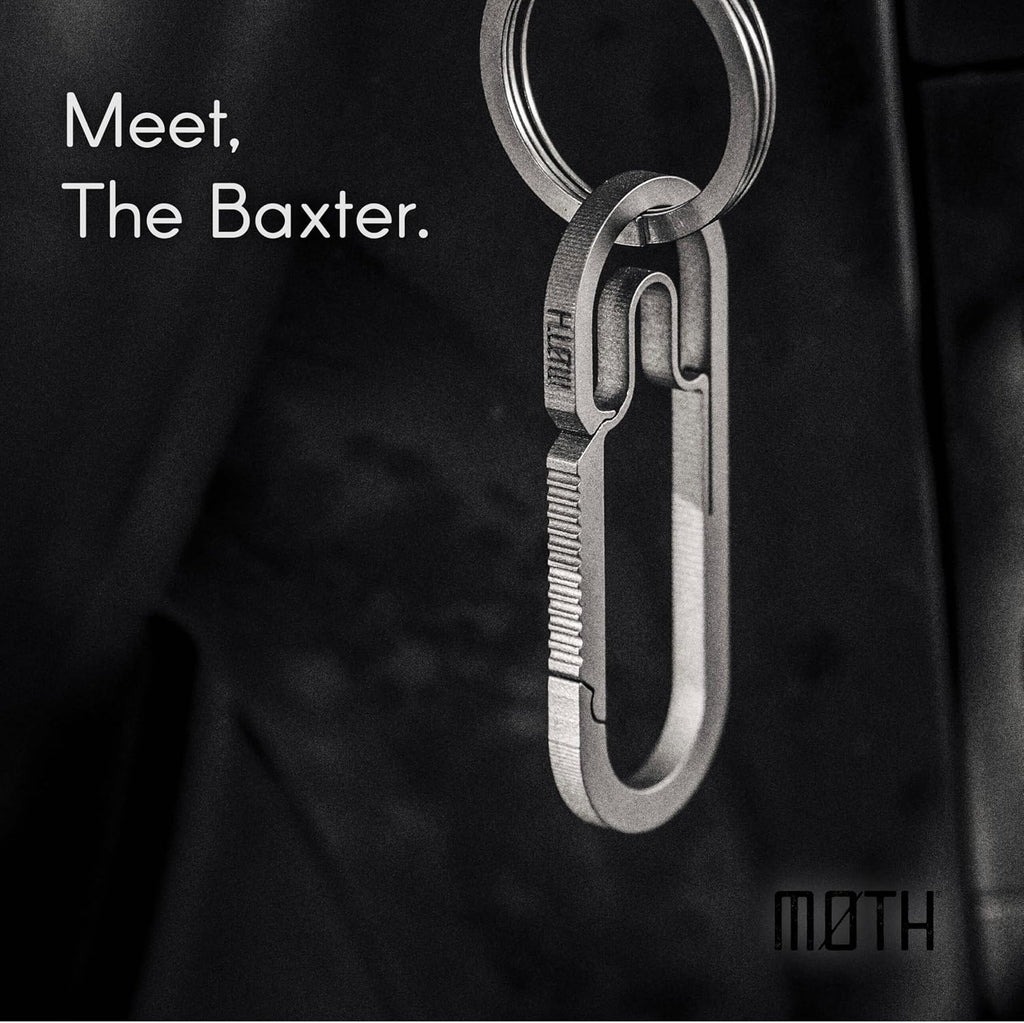 Baxter Titanium Carabiner Keychain – Ultralight for Everyday Carry/EDC – Multi-Purpose, Durable EDC Survival Gear