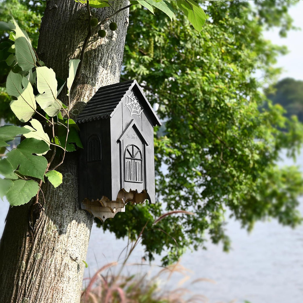 Wooden Castle Bat House with Gatehouse/Tower/Curtain Wall Design, Large Ventilated 2/3 Chamber Bat Box, Ideal for