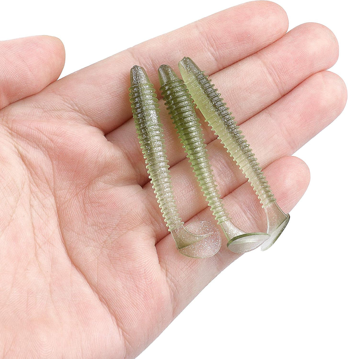 Swimbaits Paddle 10/20/30/40PCS, 5/4/3/2 Inchs Paddle Tail, Soft Lure for Trout Crappie Bass, Durable Plastic Bait