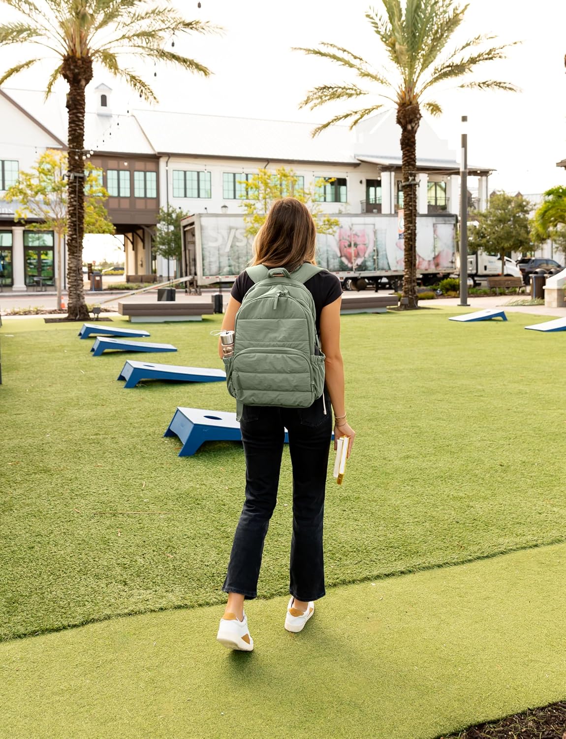 Travel Backpack for Women, 15.6 Inch Laptop Backpack, Quilted College Bookbag, Cute Work Backpacks, Water Resistant