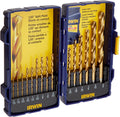 Irwin Tools 4935607 Titanium Nitride Coated High-Speed Steel Drill Bit Set, Pro Case, 15-Piece