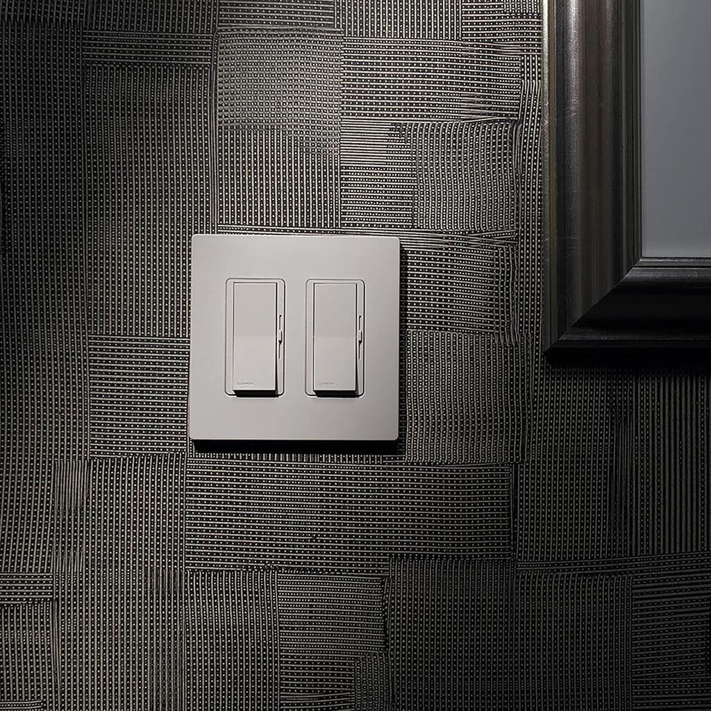 Lutron Claro Light Switch Cover Plate, 2 Gang Wallplate, Satin
