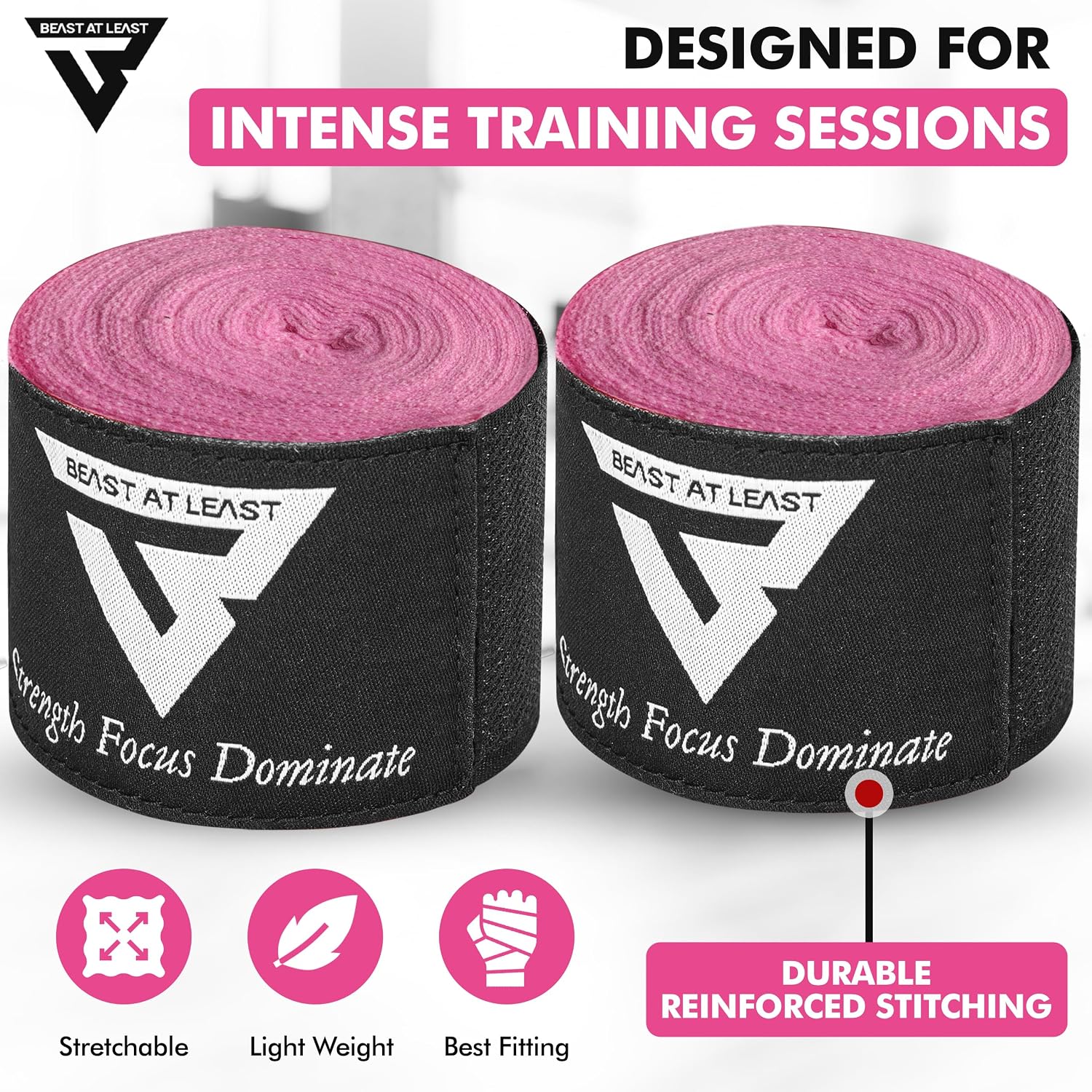 Boxing Hand Wraps, 180 Inches Inner Gloves with Thumb Loop | Elasticated Knuckle Protection for Martial Arts | Soft