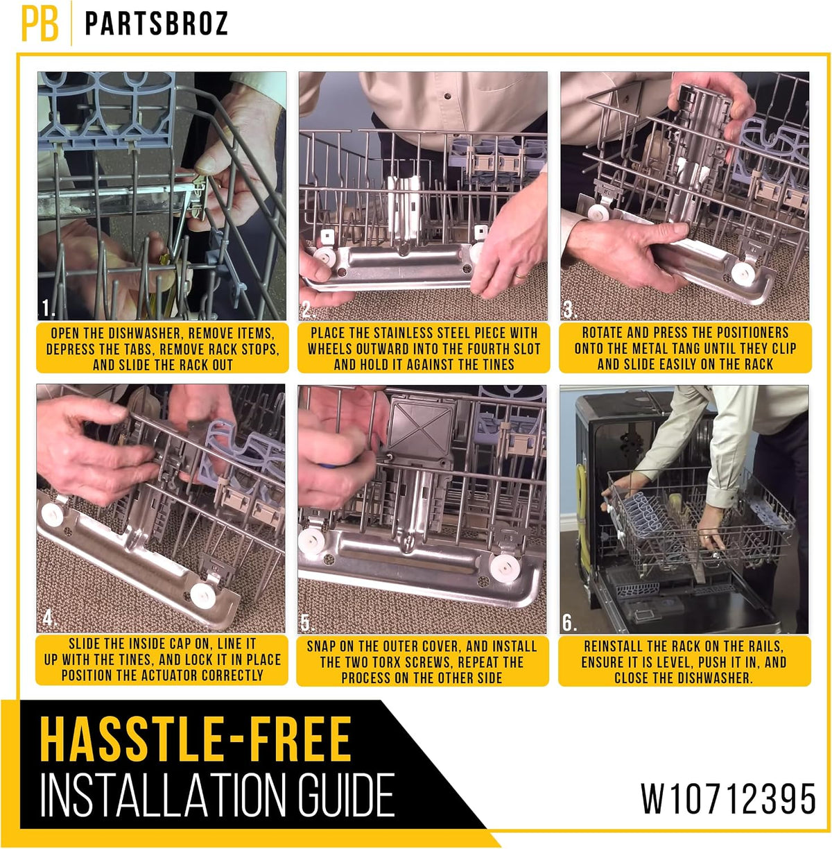 Dishwasher Upper Rack Adjuster for Whirlpool WDT790SLYM3