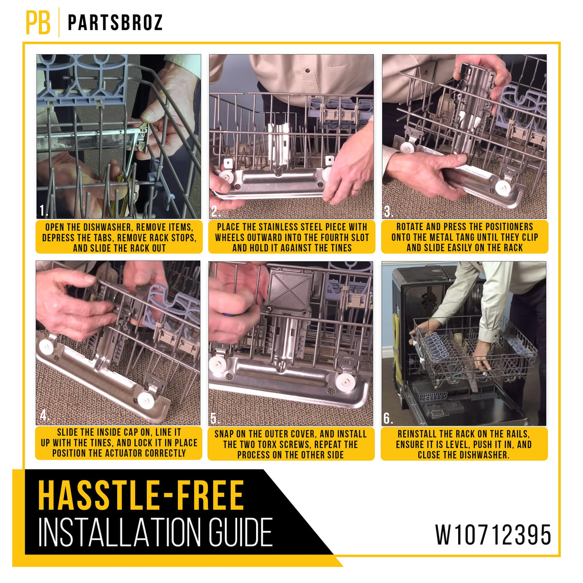 Dishwasher Upper Rack Adjuster for Whirlpool WDT910SAYH1