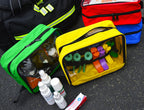 Premium Color Coded Organizer First Aid Kit Accessory Pouches - Extra Large - Zippered Bag with Transparent Window