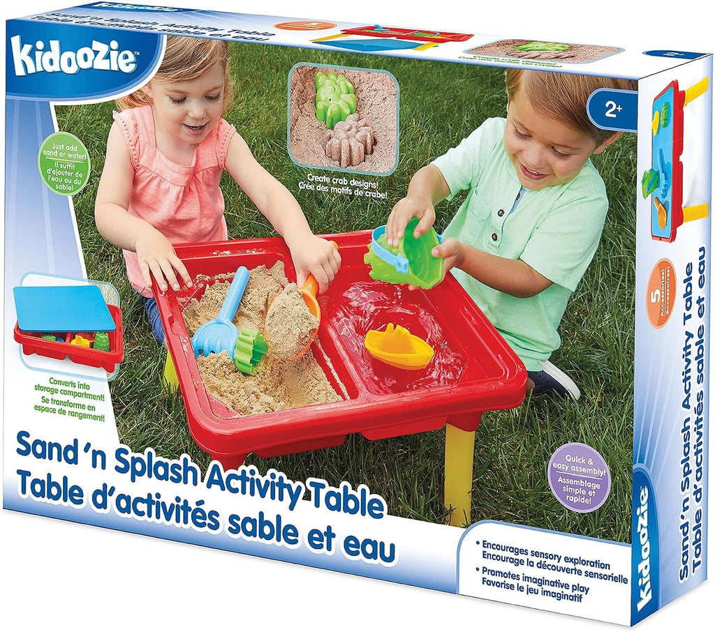 Sand 'n Splash Activity Table | Scoop, pour and build at stand-up height - dual sensory bins with a cover for