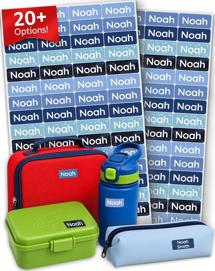 Personalized Universal Name Labels for Kids & Adults - Dark Blue[70pcs] - Waterproof Name Stickers for School
