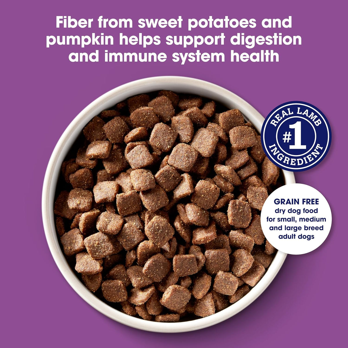 Nature’s Recipe Grain Free Lamb, Sweet Potato & Pumpkin Recipe Dry Dog Food, 24 lb. Bag