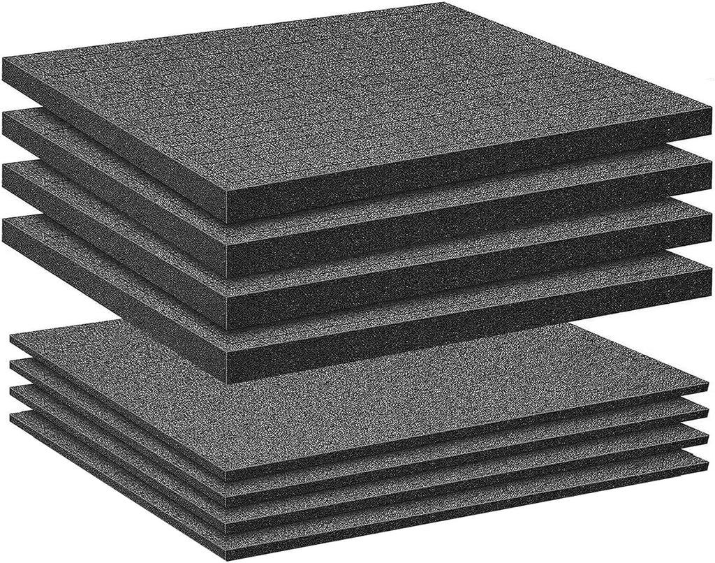 16" x 12" Pick and Pluck Foam Inserts for Tool Box – 8 Pack High-Density Polyurethane Foam Sheets (4×0.4in +