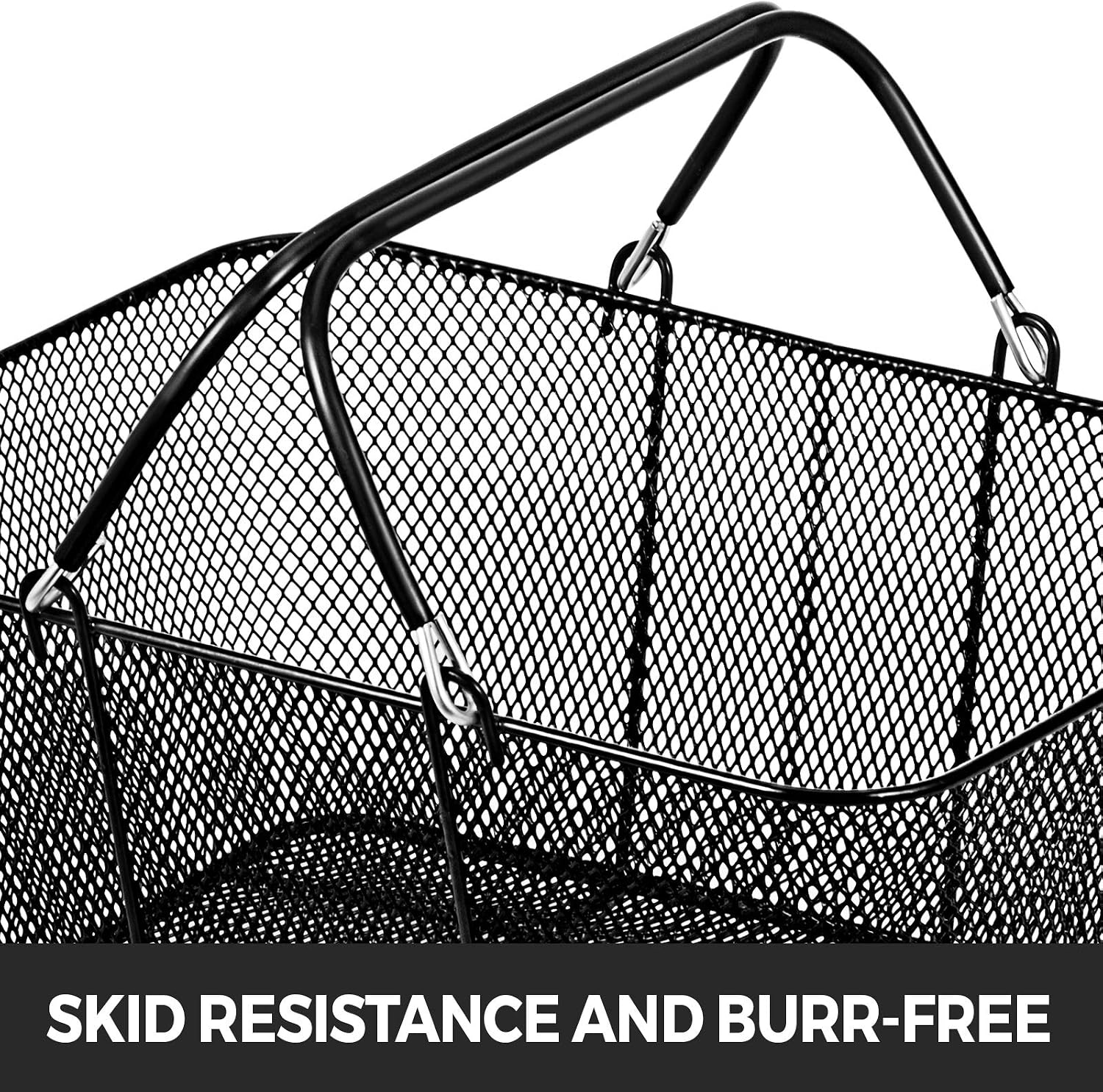 Mophorn 12PCS Shopping Baskets with Handles, Black Metal Shopping Basket, Portable Wire Shopping Basket, Black Wire