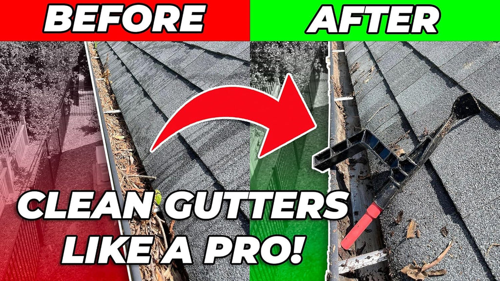 Gutter Cleaning Tool with Threaded Design to Attach to Standard Poles, Gutter Cleaning Spoon and Scoop with Hook to