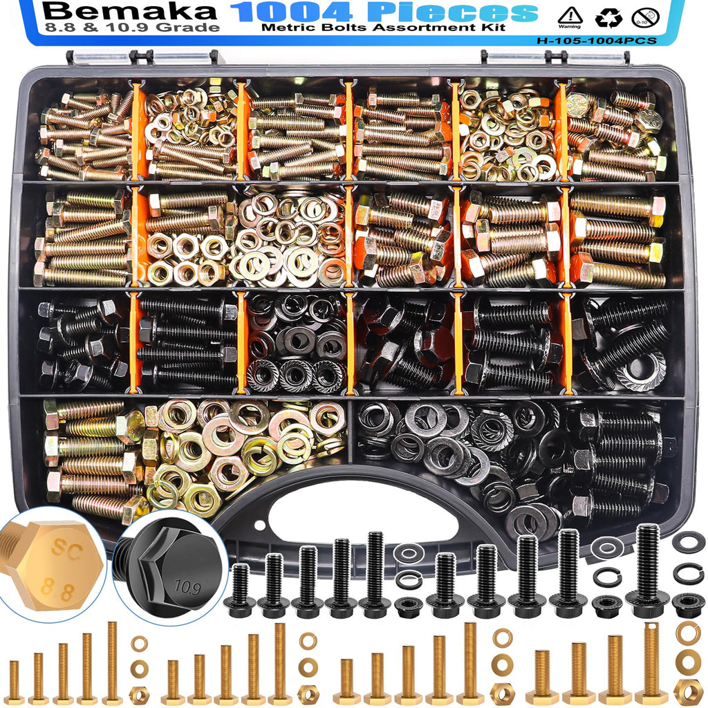 Nuts and Bolts Assortment Kit, Flange Bolt Assortment (12-30mm)
