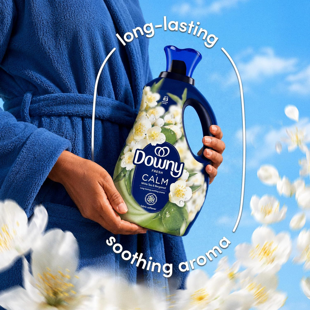 Calm Liquid Fabric Softener, White Tea and Bergamot Scent, 93 fl oz, 138 Loads