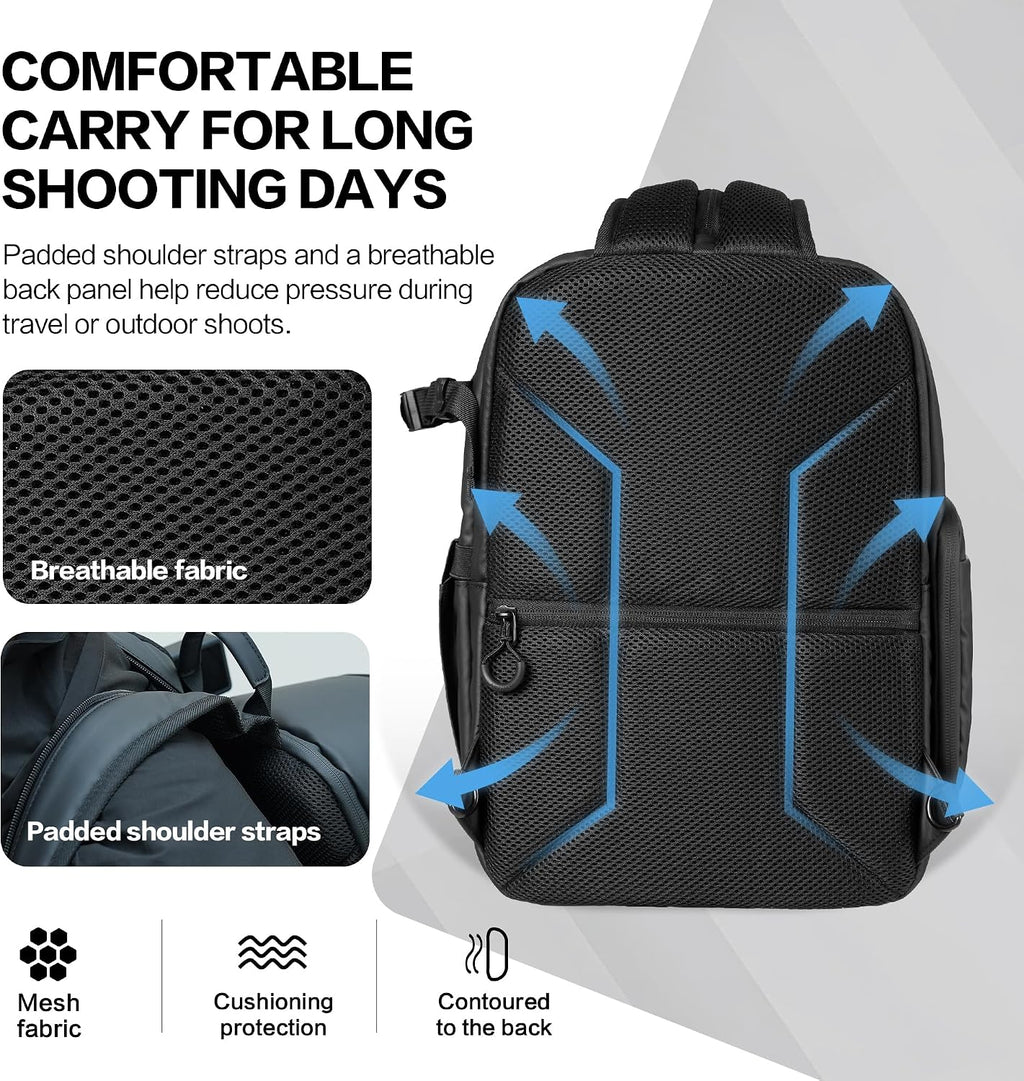 S1 Hard Shell Camera Backpack, 13L for DSLR Mirrorless | Hardshell,Side Opening Pockets, Laptop Compartment and