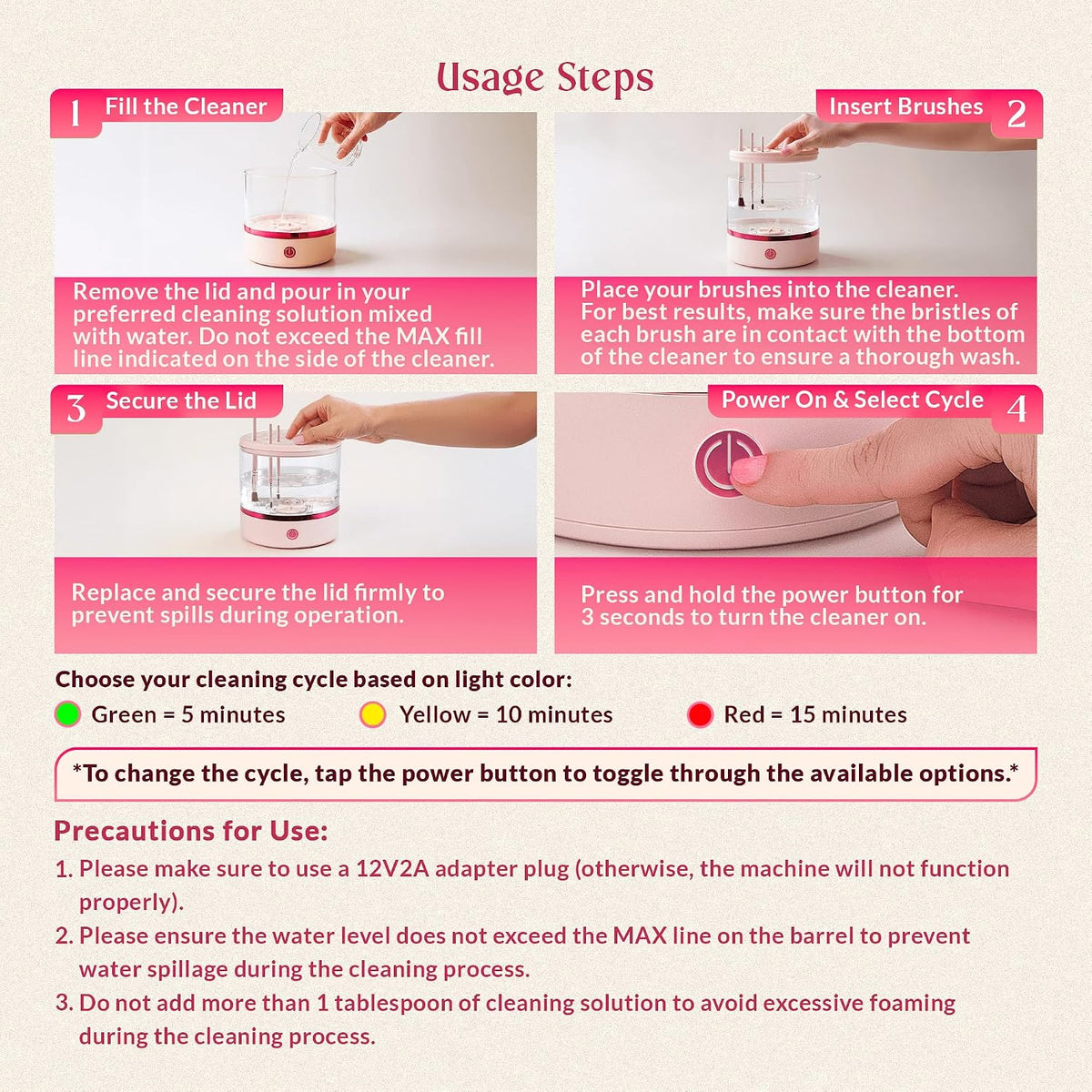 360° Makeup Brush Cleaner – Dual Spin Electric Makeup Brush Cleaning