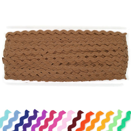 RIC Rac Trim - 3/8 Inch - 36 Yards - Caramel Wave Bending Fringe Trim Lace Ribbon Rick Rack Trim for Sewing Clothes