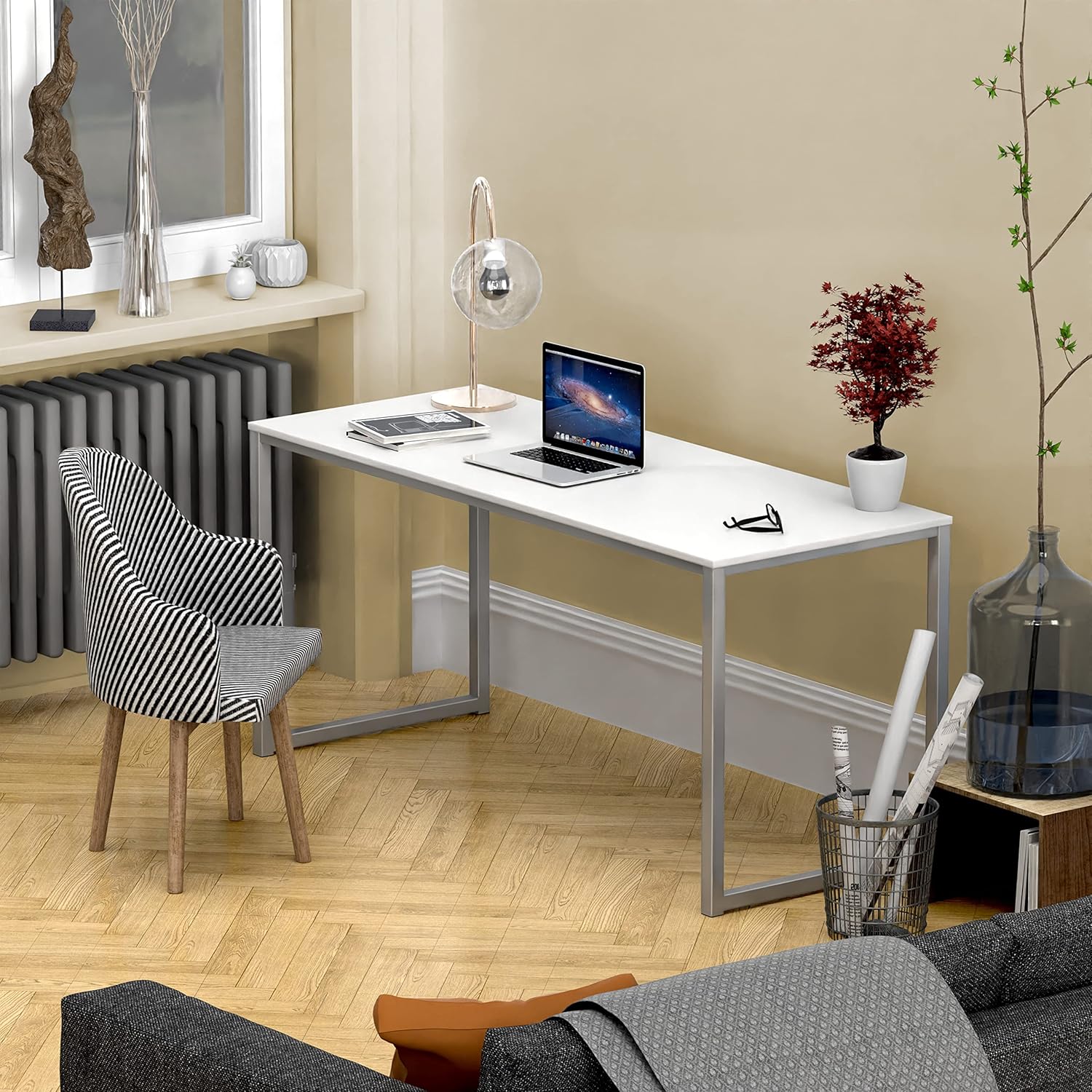 Mission 55-Inch Home Office Computer Desk, White
