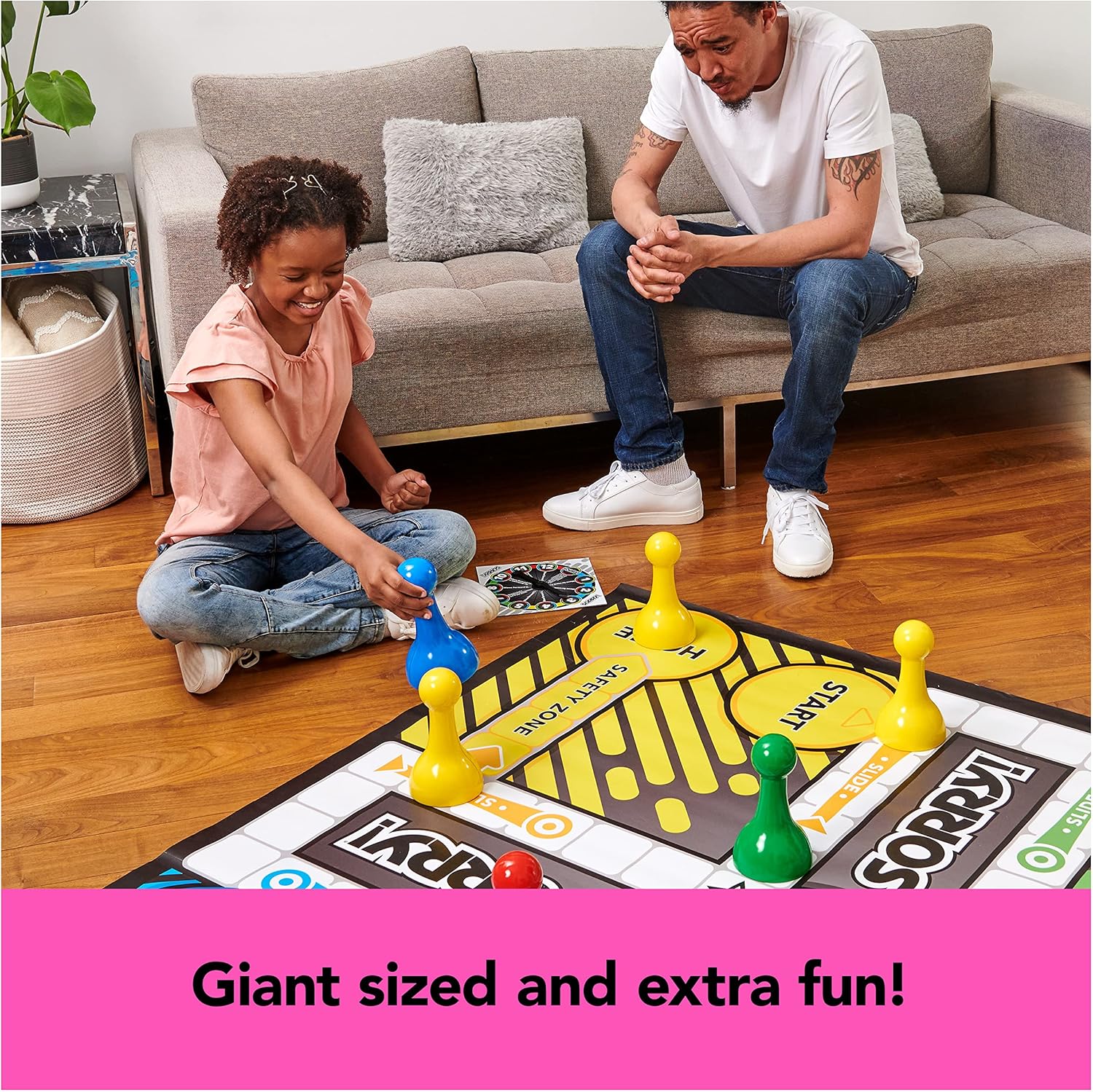 Giant Sorry Classic Family Board Game Indoor Outdoor Retro Party Activity Summer Toy with Oversized Gameboard