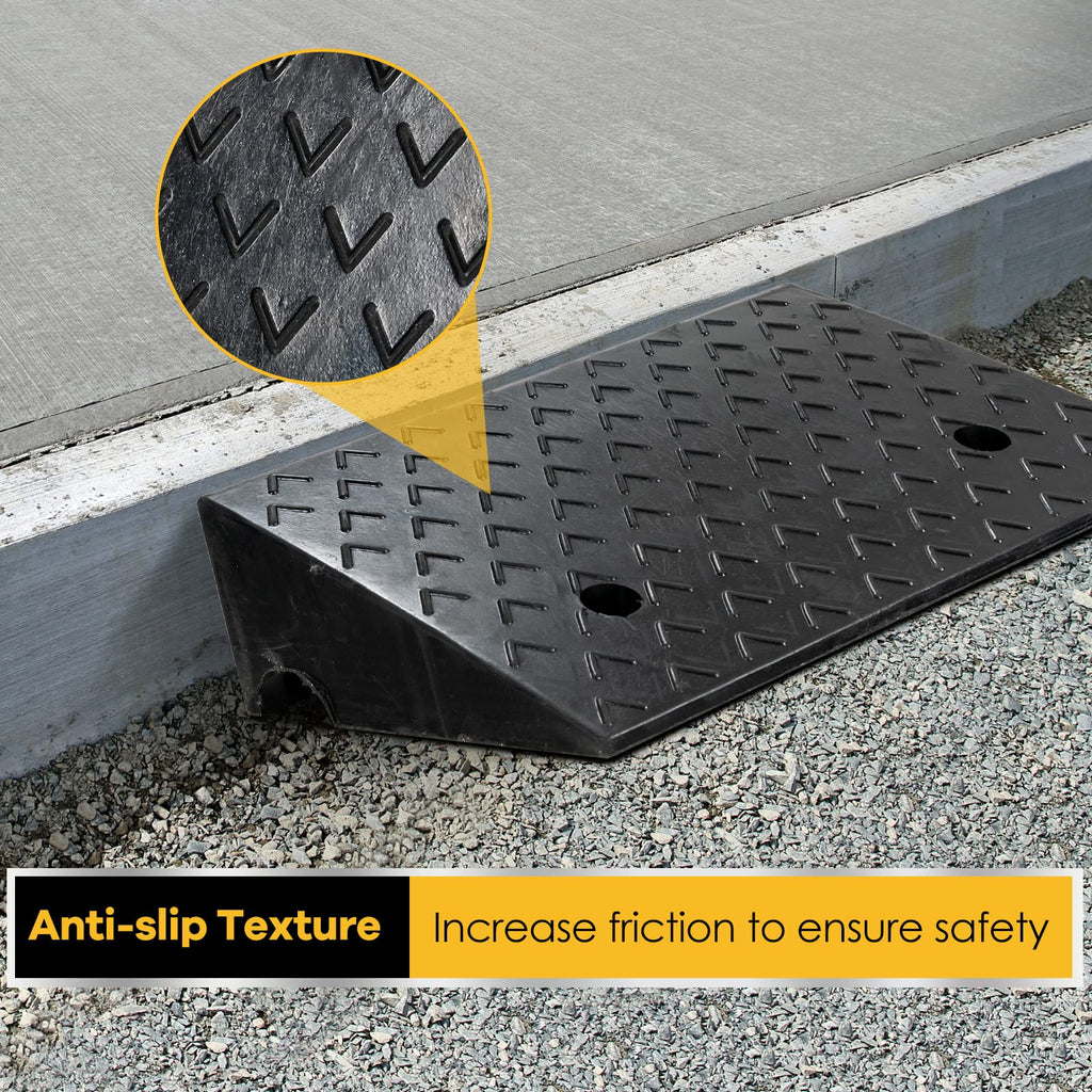 2 Pack Heavy Duty Rubber Curb Ramp, 5 Inch Rise Height