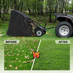 44-Inch Tow Behind Lawn Sweeper, 25 cu.ft Large Capacity Leaf & Grass Collector, Heavy Duty with Adjustable Height &