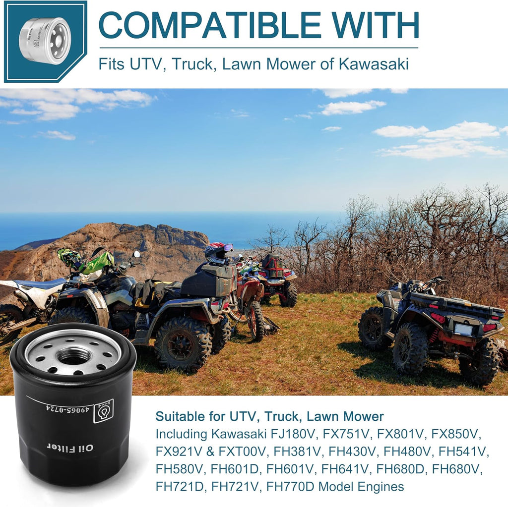 （6 PACK）49065-0724 Oil Filter Replacement for Kawasaki 49065-7010