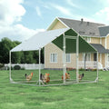 Metal Chicken Coop, 9.8x6.6 FT Walk-in Chicken Run Pen Poultry Cage, Water-Resistant & Anti-UV Cover, Large Chicken