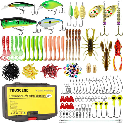 Complete Fishing Accessories - Tackle Box with Tackle Included, Fishing Hooks, Jig Heads, Sinkers, Weights, Swivels