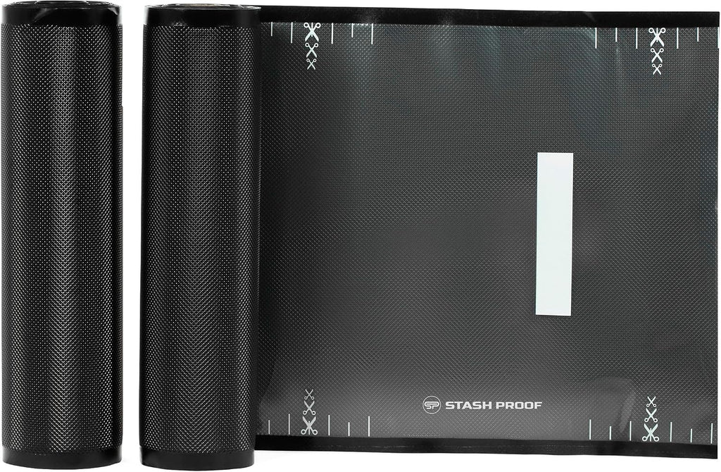 Vacuum Seal Rolls 11" x 25' 2 Pack (50 Feet Total) 5.5 Mil (Black & Clear) BPA Free Heavy-Duty Commercial Grade