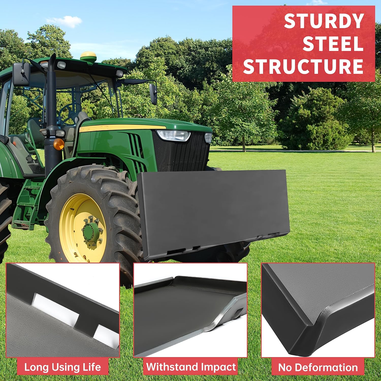 1/2" Skid Steer Mount Plate Quick Tach Attachment Compatible with Kubota | Compatible with Bobcat Kubota, with One
