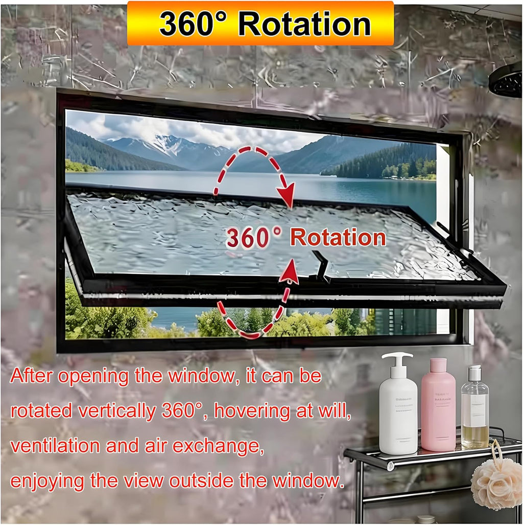 28x20 Basement Window with Tempered Glass, Adjustable Ventilation Windows, 360 Degree Rotation Home Replacement