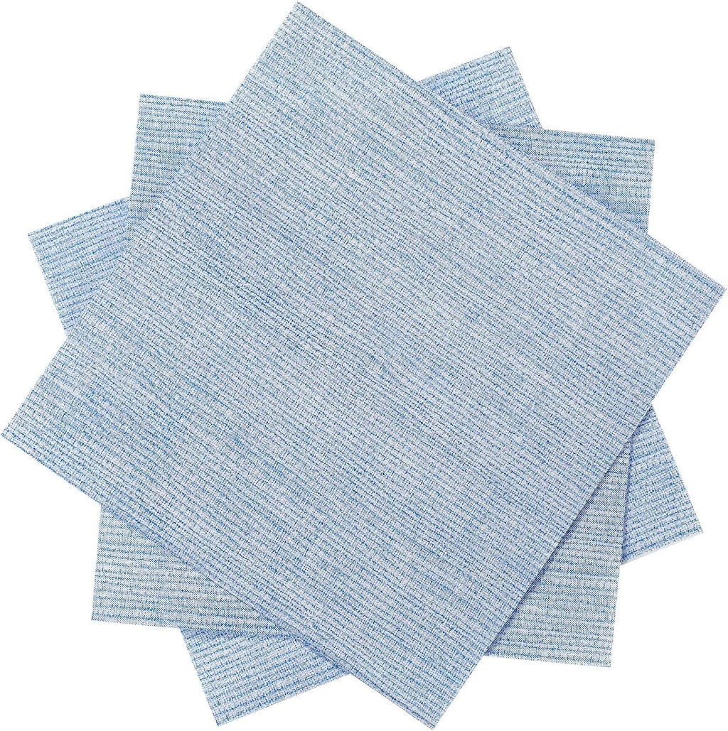 100 Pack Blue Linen Cocktail Napkin 10x10 Inch Disposable Napkins