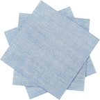 100 Pack Blue Linen Cocktail Napkin 10x10 Inch Disposable Napkins