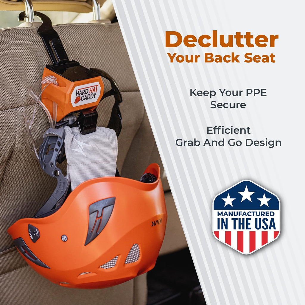 Hard Hat Caddy, All in One PPE Organizer with Magnetic Backing, Belt Clip, & Hook, Compatible with Safety Gear Brands