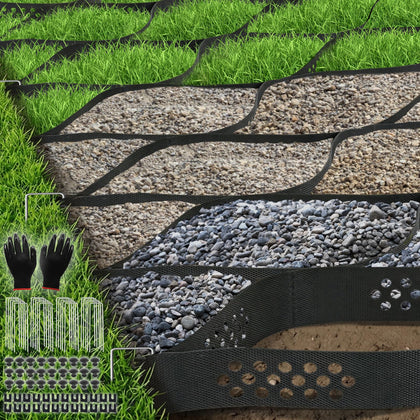 Gravel Grid 9ft X 34ft, 3'' Depth Geogrid Ground Grid for Gravel Driveway