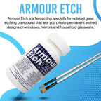 Armour Etch 10 oz Glass Etching Cream Bundle with Moshify Brushes