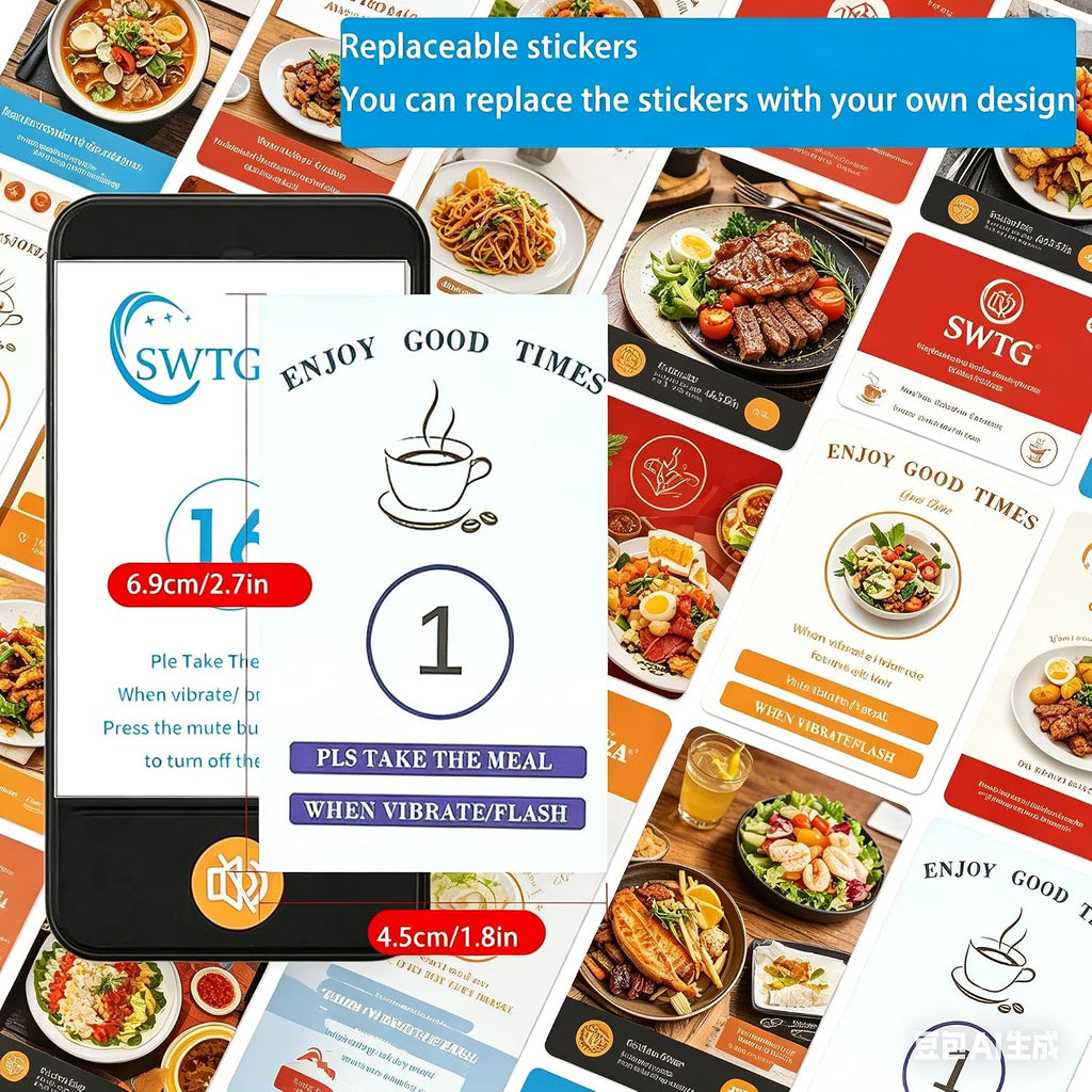 Restaurant Pager System,1640ft Long Range Restaurant Vibrating Buzzers with Beeping,Vibration,Flashing,10 Pagers for