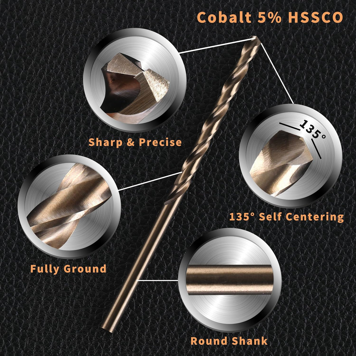 (20PCS) 3/32" Cobalt Drill Bit, HSS M35 Metal Drill Bits for Steel, Stainless Steel, Cast Iron, Hard Plastic and Wood