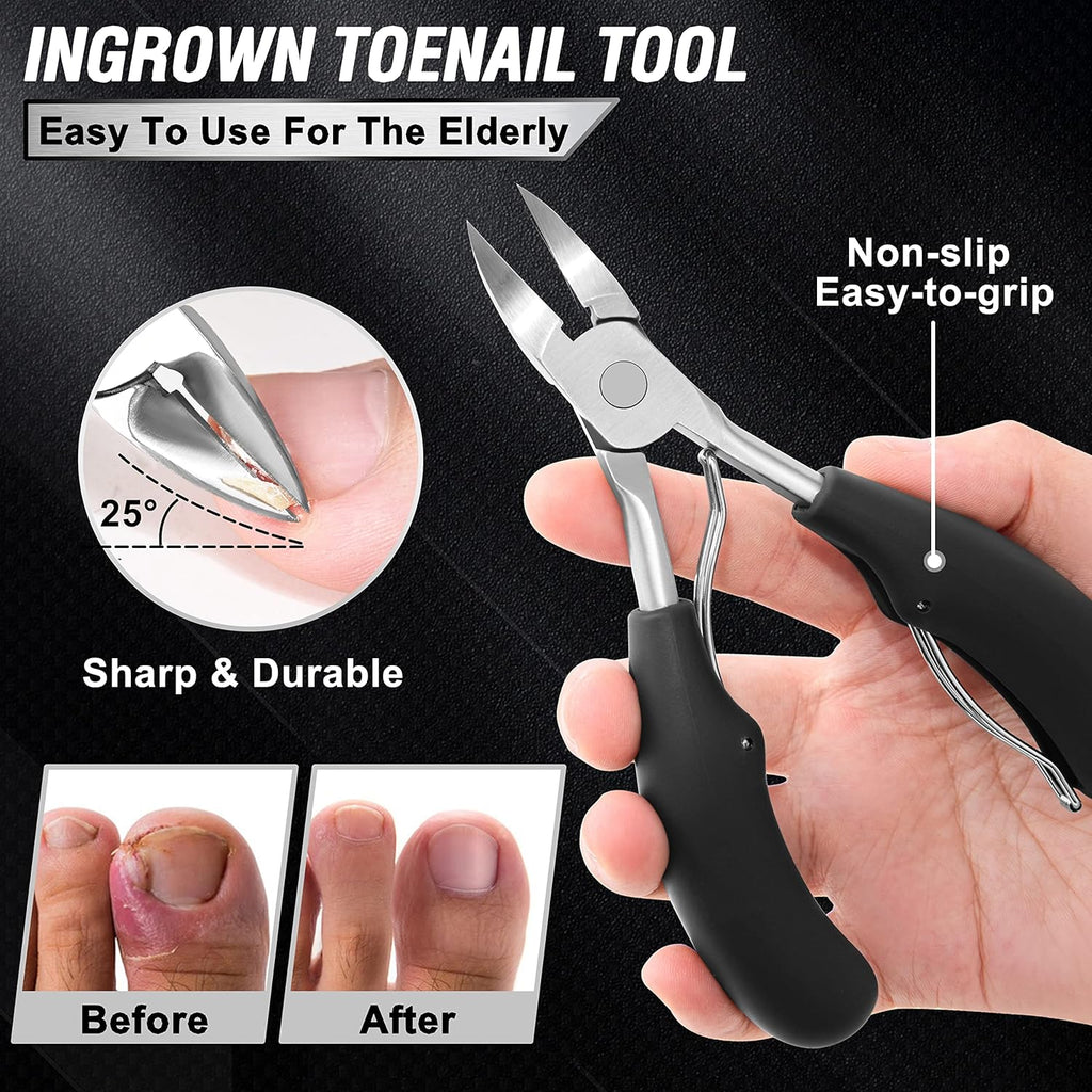 Toenail Clippers for Seniors Thick Toenails, Aucurwen Heavy Duty Toe Nail Clippers Adult Thick Nails Long Handle