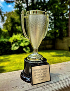 Personalized Trophy Cup with Custom Engraved Plate – 7.5" Gold Award Cup Trophy – Custom Engraving for Team Awards