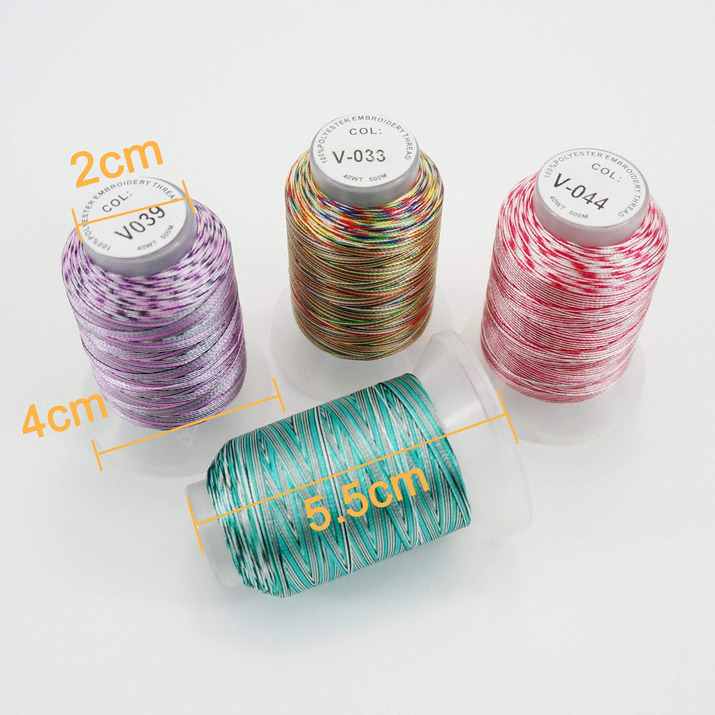 25 Colors Variegated Polyester Embroidery Machine Thread Kit